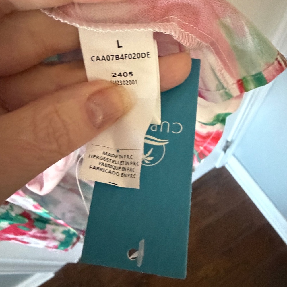 Cupshe NWT SZ L Teal, Red & White Maxi Swim Cover-Up - Picture 5 of 5